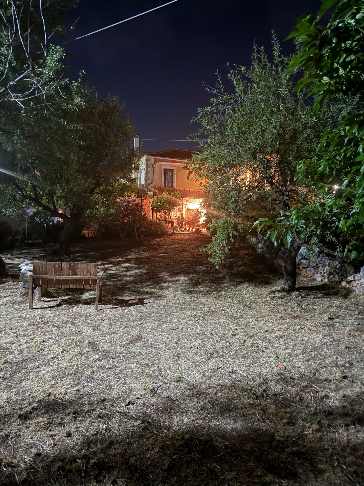 Evening gathering space in the garden