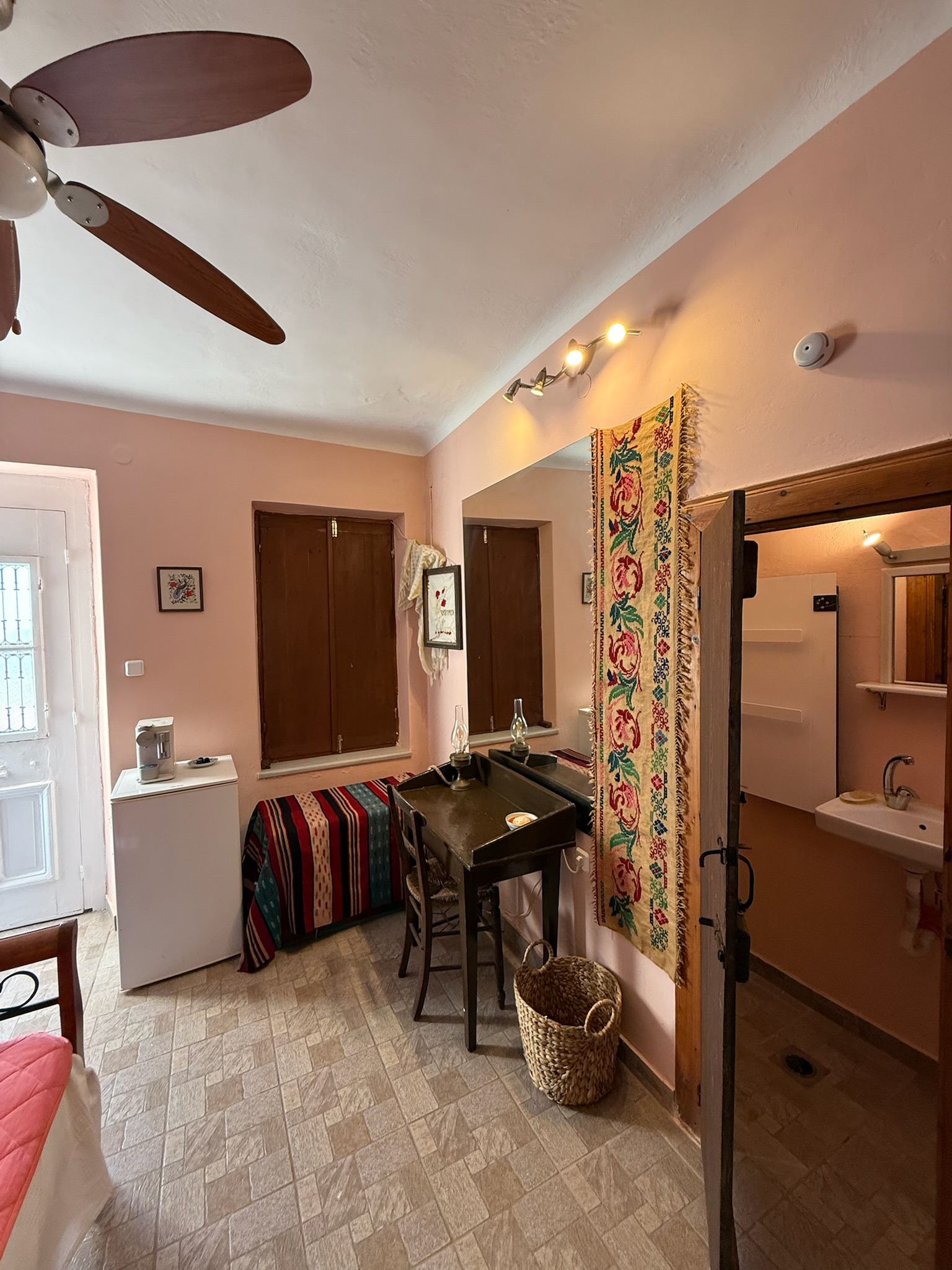 Double bed and traditional textiles
